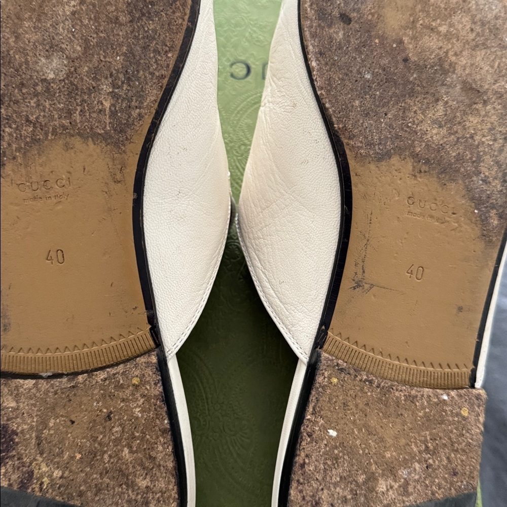 Gucci Womens Princetown Cream Leather
Gold Horsebit Mules Slippers. Made in 🇮🇹 - Picture 9 of 11
